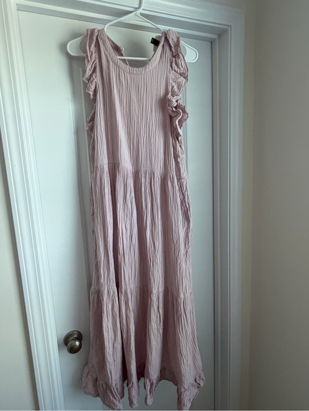 Universal Thread Light Pink Ruffle-Trim Maxi Dress